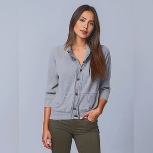 Abercrombie & Fitch Gray Snap Front Sweatshirt